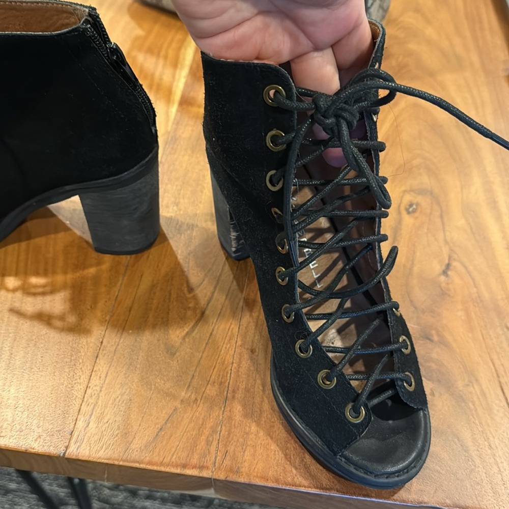 Jeffrey Campbell Black Lace-Up Heeled Boots - Picture 8 of 9